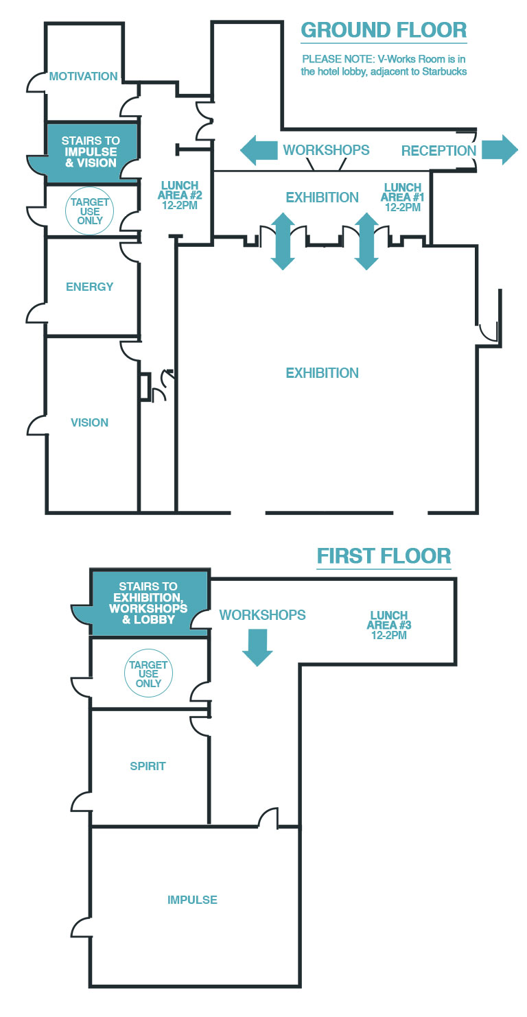 Floorplan for the Target Open Day 2023 including Exhibitions, Business Workshops, Demonstrations & Evening Entertainment